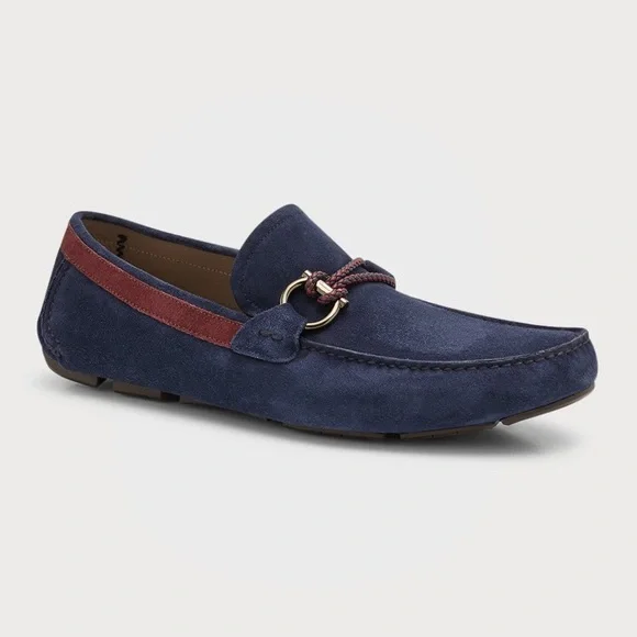 Salvatore Ferragamo men’s front 4 drivers suede bluemarine calf - suede/leather - Picture 3 of 7